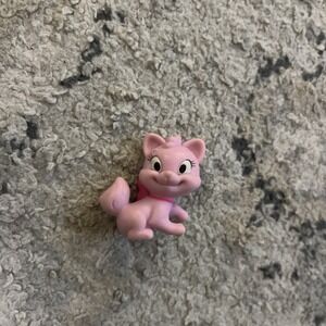 Mattel 1.75" Pink Kitty Cat w/ Bow Figure Hard Plastic Figure 2011